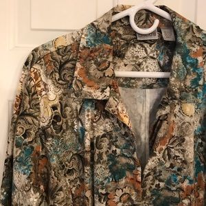 Chico’s button down floral jacket